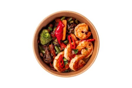 Фунчоза із тигровими креветками